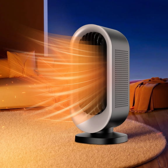 COM1950s Compact Ceramic Space Heater,Portable Electric Heater for Home and Office Use,Fast Heating Desktop Heater with Overheat and Tip-Over Safety Protection