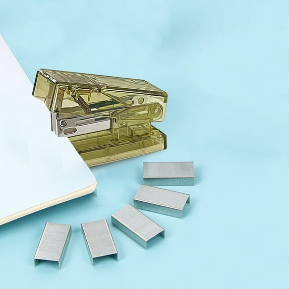 COM1950s Compact Mini Stapler Portable with Transparent Design,Ergonomic Handheld Grip and Metal Mechanism,2.4X1.1X1.7In Size for Efficient Office Home Use by Adults