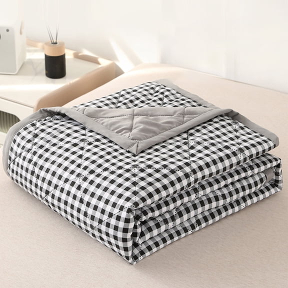 COM1950s Cooling Comforter for Hot Sleepers, Breathable Summer Quilt, Washed Cotton Lightweight Blanket for All-Season Use, Soft and Machine Washable for Bed, Sofa, and Travel