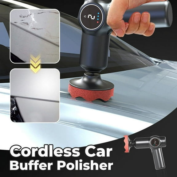 COM1950s Cordless Car Polisher,Rechargeable Auto Buffer Kit with 3 Polishing Pads,20000 Rpm Wireless Polisher for Cars Boats Furniture,Dual Speed Adjustable