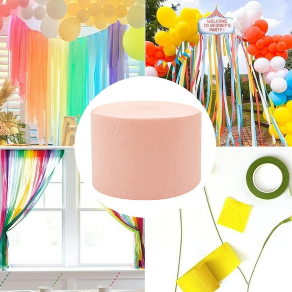 COM1950s Crepe Paper Streamer Roll for Party Decor and Diy Crafts,82 Feet Long with Flame Resistant Design,Colorfast and Vibrant Paper for Festive Decorations