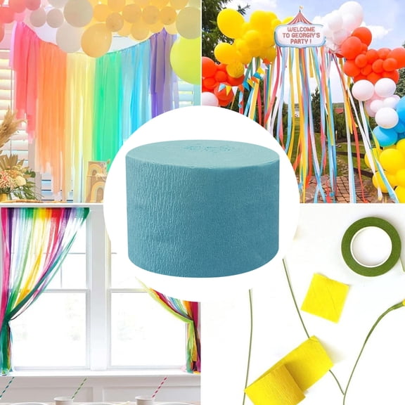 COM1950s Crepe Paper Streamer Roll for Party Decor and Diy Crafts,82 Feet Long with Flame Resistant Design,Colorfast and Vibrant Paper for Festive Decorations