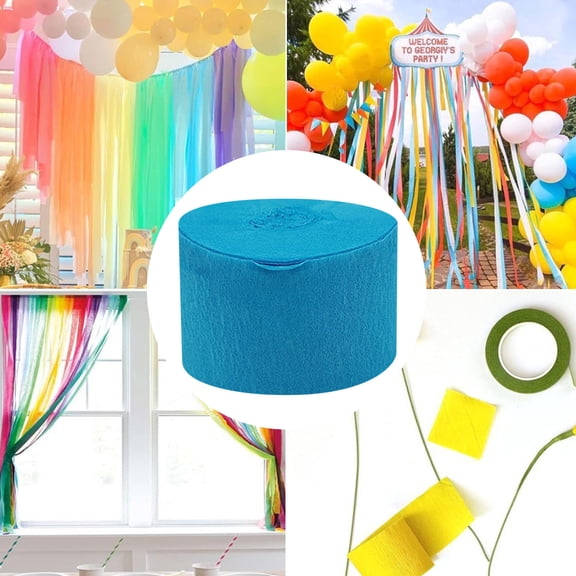 COM1950s Crepe Paper Streamer Roll for Party Decor and Diy Crafts,82 Feet Long with Flame Resistant Design,Colorfast and Vibrant Paper for Festive Decorations