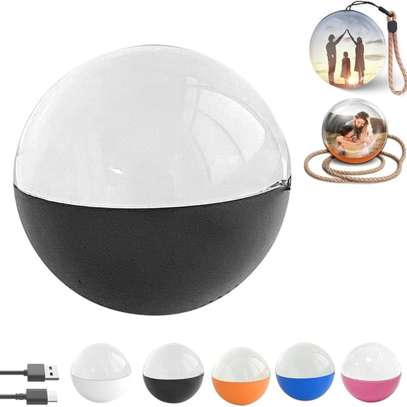 COM1950s Crystal Ball Video Player,2.7 Inch Digital Photo Display Orb with High Definition Screen,Upload Your Videos & Photos Via Usb Cable,Anniversaries & Birthdays,Portable & Rechargeable Design