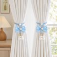 thumbnail image 1 of COM1950s Curtain Tiebacks with Bow and Bead Accents, Decorative Curtain Holdbacks for Window, Adjustable Tie Backs for Living Room, Bedroom, 1 of 7