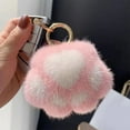 thumbnail image 1 of COM1950s Cute Keychain,Cat Paw Plush Keychain Fluffy Cute Charms Backpack Ornaments Soft Pendant Lover Gifts for Girl Women(3.15X3.54In,1Pc,Pink), 1 of 6