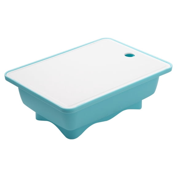 COM1950s Cutting Board Colander Set, 3-in-1 Kitchen Prep Station with Drainage Basket, Food-Grade Plastic for Vegetable Washing