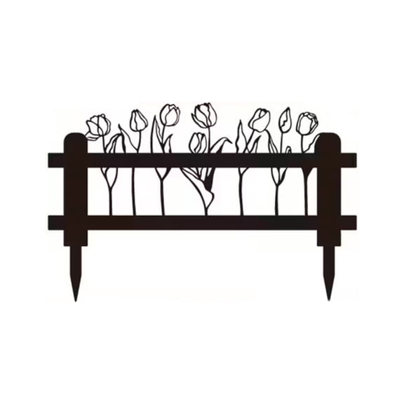 COM1950s Decorative Garden Fence Outdoor, Metal No Dig Fencing for Yard and Patio, Weather-Resistant Iron Border for Lawn, Flower Bed Edging Landscaping