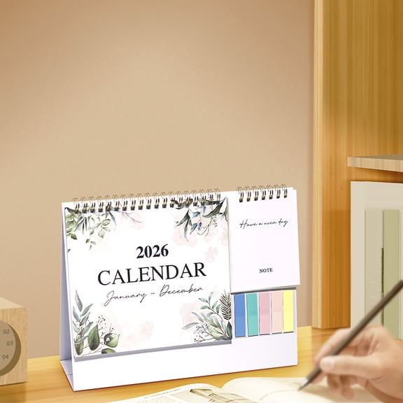 COM1950s Desk Calendar 2026,Pocket Size Family Birthday Planner with English Learning Tool,Portable Paper Organizer for Daily Use and Anniversary Reminders