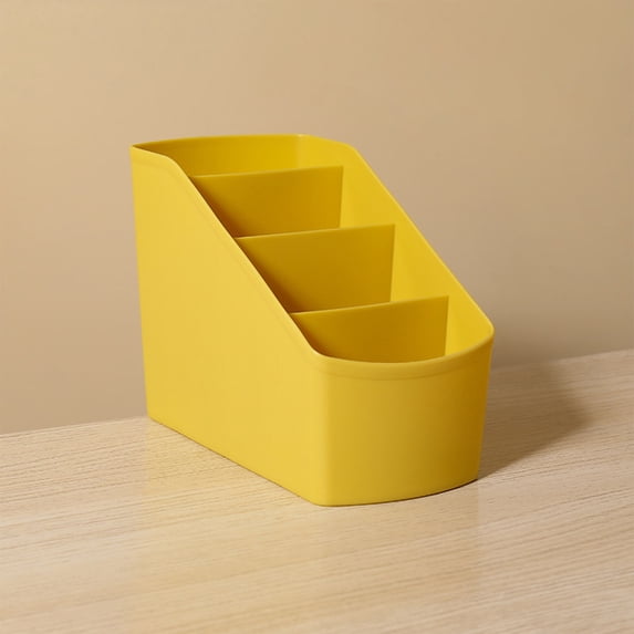 COM1950s Desk Organizer,Storage Box,Multifunctional Plastic Tray with 4 Compartments for Home Office and Bathroom Countertop,Compact Size 6.5X4.7X3.4 Inches