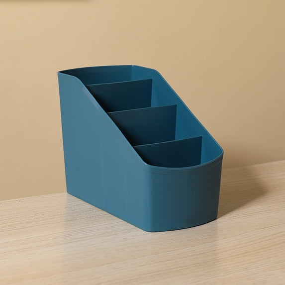 COM1950s Desk Organizer,Storage Box,Multifunctional Plastic Tray with 4 Compartments for Home Office and Bathroom Countertop,Compact Size 6.5X4.7X3.4 Inches