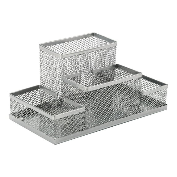 COM1950s Desk Organizers Mesh Pencil Holder,Multifunctional Compartments Black Mesh Pen Holder Storage for Office Desk Accessories,Creative Combination Stationery Pen Medium,4.09X8.03X3.81In