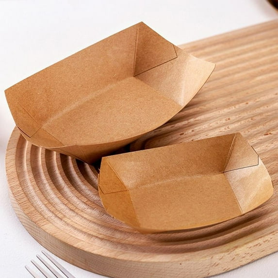 COM1950s Disposable Kraft Paper Food Containers,Microwave-Safe Lunch Boxes with Leakproof Design,6X5X2In Eco-Friendly Takeout Containers for Restaurant Meal Prep,Hot Foods and Party Serving (100 Pcs)