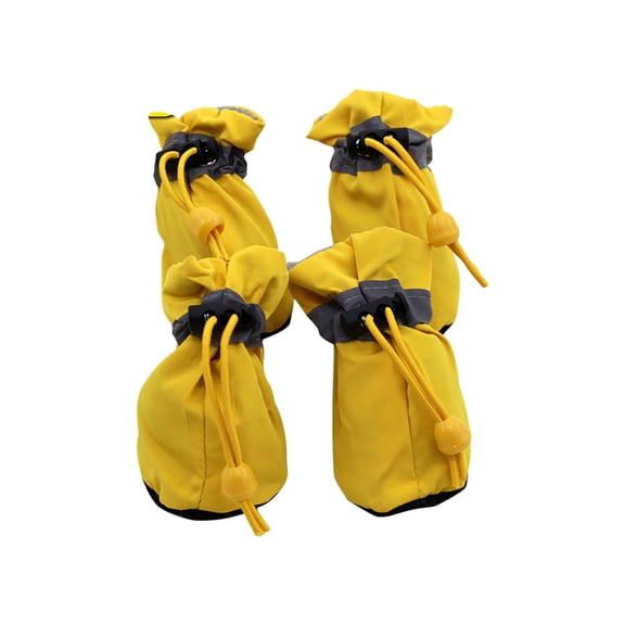 COM1950s Dog Boots with Reflective Strips for Small Medium Dogs, Fleece Lined Pet Paw Protectors with Anti Slip Sole, Adjustable Drawstring Closure for Outdoor Walks Winter Snow