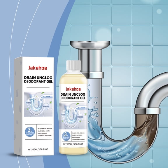 COM1950s Drain Clog Remover Gel, Powerful Sink and Pipe Cleaner for Kitchen and Bathroom Odor Control