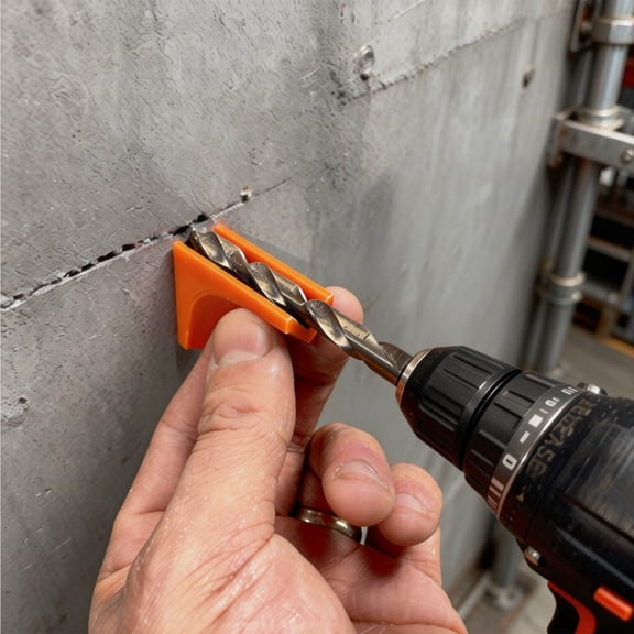 COM1950s Drill Guide Rail Positioning Tool, V-Groove Drill Bit Guide Set for 90 Degree Drilling, Portable Drilling Alignment Tool for Woodworking, Wall Mounting, DIY Construction