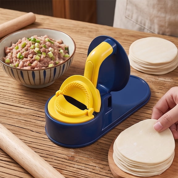 COM1950s Dumpling Press, 3-in-1 Dumpling Maker with Wrapper Tool and Mold, Manual Pastry Press for Homemade Dumplings, Wontons, Potstickers, Kitchen Tool for Home Cooking