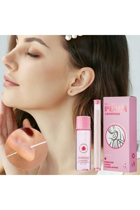 Ear Piercing Cleaning Solution, Gentle Ear Hole Care Kit with 60 Threads Travel