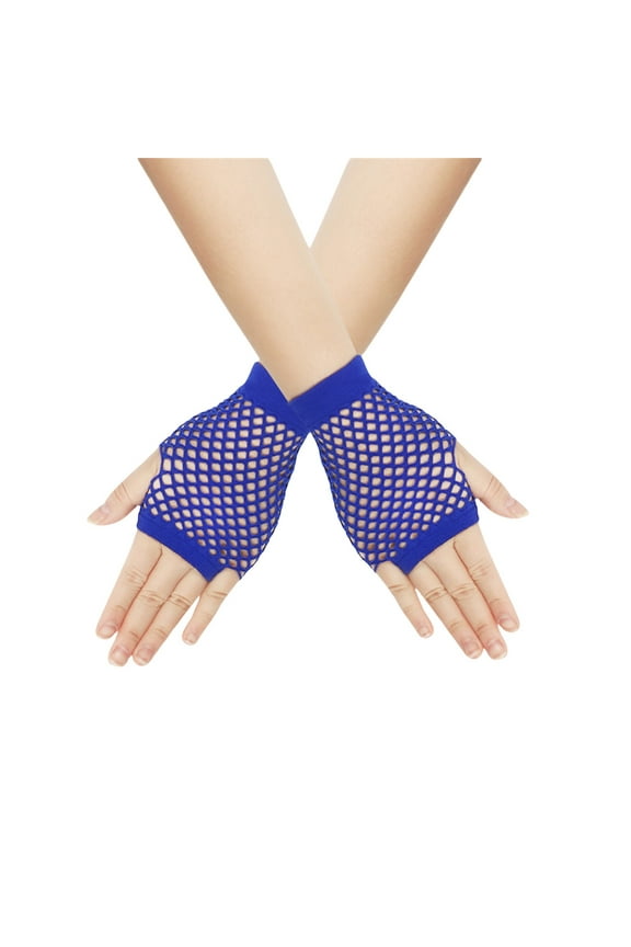 Gloves for Women Short Fishnet Fingerless Fish Net Mesh Goth 80s Scene Accessories Party Gloves