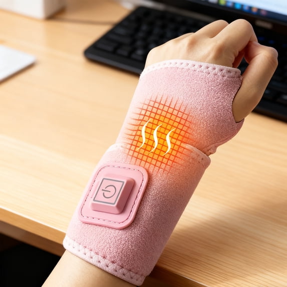 COM1950s Electric Heating Wrist Wrap,Adjustable Warm Wrist Support for Comfort and Daily Use,Rechargeable Usb Wrist Guard with Soothing Heat Therapy and Portable Design