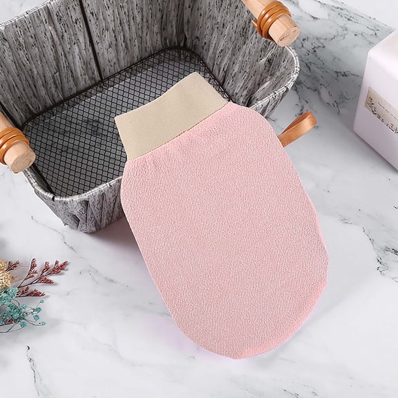 COM1950s Exfoliating Gloves,Double Sided Bath Scrubber Mitt 8.3X5.5 Inch with Hanging Loop,Strong Reusable Exfoliator for Deep Cleansing & Dead Skin Removal,Durable Polyester Bath Towel