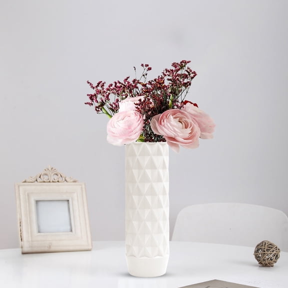 COM1950s Extra Tall Plastic Vase,12-Inch Column Planter for Hydroponics,Narrow Profile Floor Decor Statement Piece