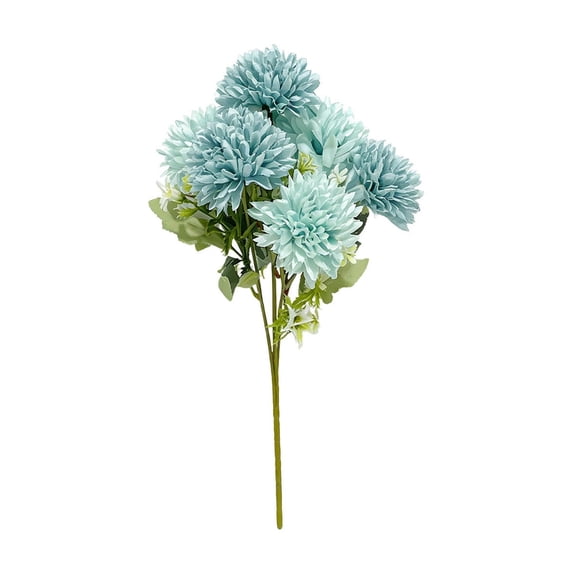 COM1950s Faux Chrysanthemum Bouquet, Artificial Bush Bundle with Plastic Stems, Realistic Fake Flowers for Wedding Bridal Home Farmhouse Decor