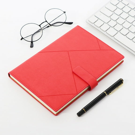 COM1950s Faux Leather Notebook,Hardcover Writing Journal with Magnetic Closure and Pocket,A5 Thick Paper Notebook for Office Organization,Cream Pages Note Taking Journal
