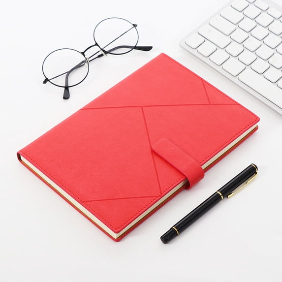 COM1950s Faux Leather Notebook,Hardcover Writing Journal with Magnetic Closure and Pocket,A5 Thick Paper Notebook for Office Organization,Cream Pages Note Taking Journal