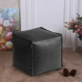 thumbnail image 1 of COM1950s Faux Leather Storage Ottoman Pouf,15.7 Inch Unstuffed Footrest Stool with Recycled Clothes Filler,Waterproof Indoor Outdoor Footstool for Living Room Patio,Multi-Functional Storage Seat, 1 of 9