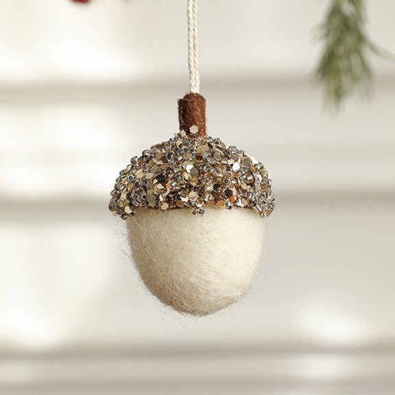 COM1950s Flocked Pinecone Christmas Tree Ornaments,Shatterproof Hanging Decor for Festive Holiday Atmosphere,Easy To Hang on Trees Wreaths and Garlands