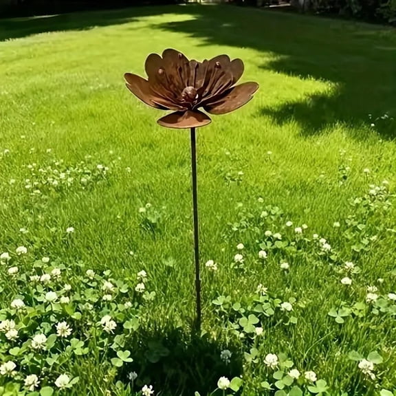 COM1950s Floor Standing Metal Lotus Sculpture, Antique Bronze Iron Flower and Leaf Indoor Decor for Hotel Lobby and Water Feature, Oriental Style Floor Centerpiece Ornament