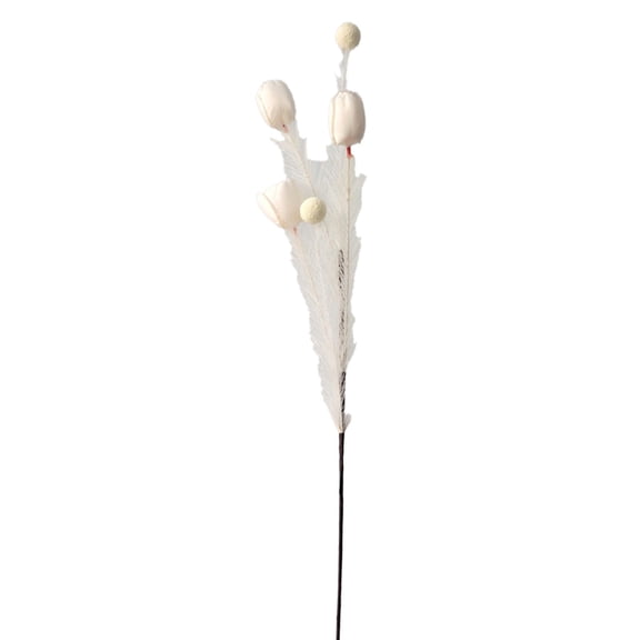 COM1950s Foam Ball Flowers for Decoration, 26in Artificial Tulip Stems, Faux Bohemian Branches for Home Accents, Wedding Centerpieces Vase Fillers