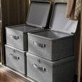 thumbnail image 1 of COM1950s Foldable Fabric Storage Box with Lid and Handles,Collapsible Clothes Organizer Bin for Home,Washable Storage Container for Wardrobe and Closet, 1 of 9
