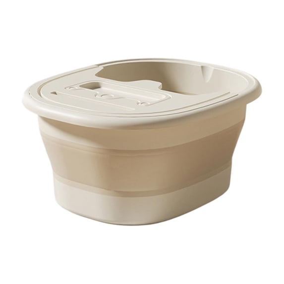 COM1950s Foldable Foot Bath, Crown Style Insulated Soaking Tub with Massage Nubs and Phone Stand, Collapsible Portable for Home Use