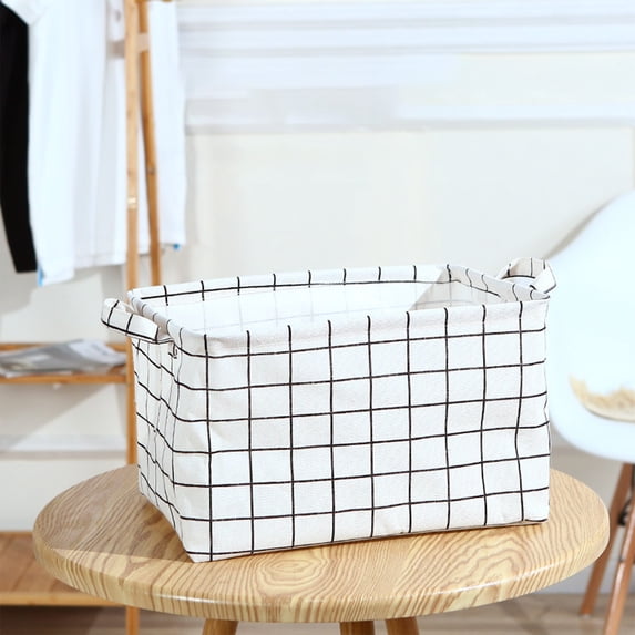 COM1950s Foldable Laundry Basket, Collapsible Fabric Storage Bin with Handles, Square Clothes Hamper for Home Organization