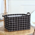 thumbnail image 1 of COM1950s Foldable Laundry Basket, Collapsible Fabric Storage Bin with Handles, Square Clothes Hamper for Home Organization, 1 of 7