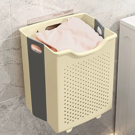 COM1950s Foldable Laundry Basket,Collapsible Hamper for Bathroom Storage,Portable Organizer with Space Saving Design,Measures 11.4 X 11.2 X 6.1 Inches