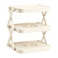 thumbnail image 1 of COM1950s Folding Shelf, Kitchen Storage Rack, Space Saving Organizer for Countertop and Cabinet, Multifunctional Plastic Shelf for Home Use, 1 of 7
