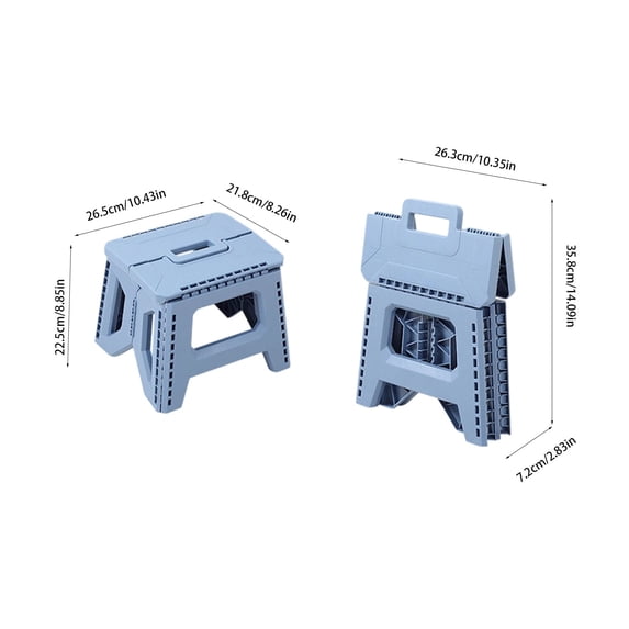 COM1950s Folding Step Stool, Heavy Duty Plastic Foldable Step Stool with Handle, Space Saving Non Slip Stepping Stool for Kitchen Bathroom and Home Use