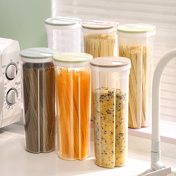 COM1950s Food Storage Container,Dry Food Jar with Transparent Design,Easy Open Lid and Wide Mouth for Grains,Nuts,Candy Storage,10.8 X 3.9 Inches
