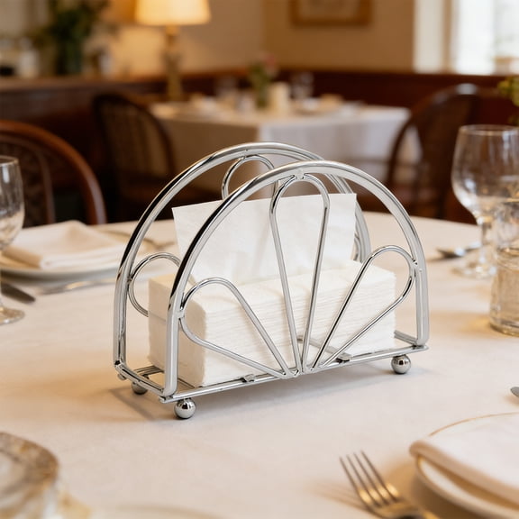 COM1950s Freestanding Napkin Holder for Table, Tissue Paper Holder Stand for Kitchen Countertop, Modern Tabletop Napkin Dispenser for Dining Room and Bathroom