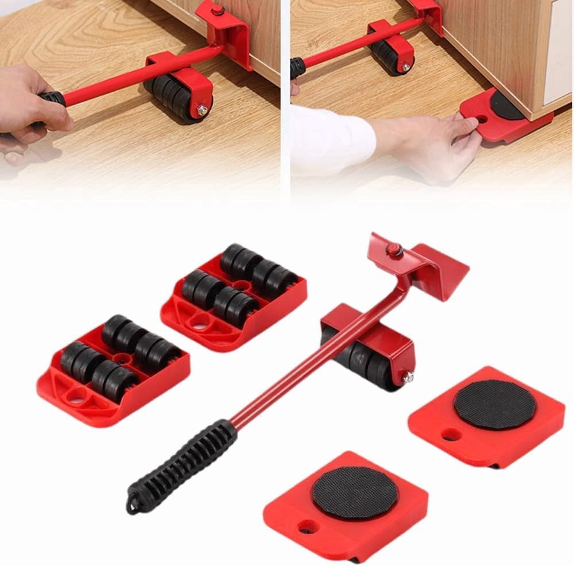 COM1950s Furniture Lifters, 4 Wheel Dolly with Wheels, Adjustable Height Moving Tool for Heavy Furniture, Carpet Slider for Easy Moving