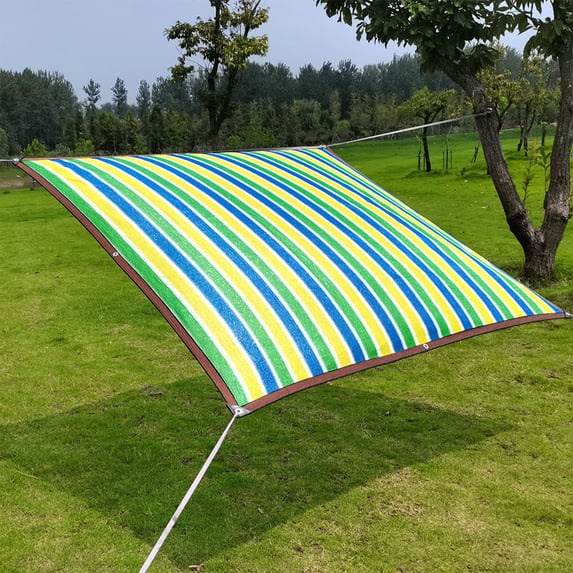 COM1950s Sun Shades Outdoor Patio Outdoor Sunny Shade Cloth, Pergola, and Backyard Patio Sunshade with Protection, Heat Material, Reinforced Grommets(Four Color Stripes)
