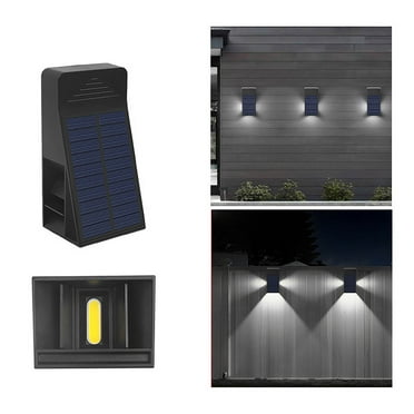 COM1950s Garden Solar Lights Outdoor Solar Lights Outdoor Fence Fence Solar Lights with Headlight Patterns on Three Sides Outdoor Solar Light Outdoor Terrace Courtyard Wall Lamp Courtyard