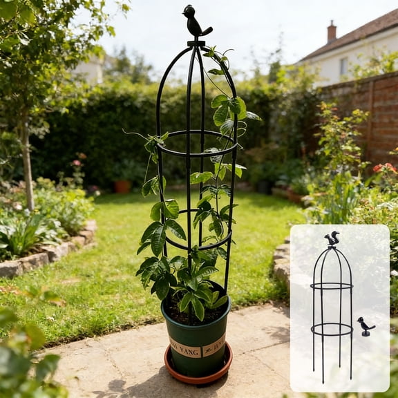 COM1950s Garden Trellis for Climbing Plants, Birdcage Shape Plant Support Cage with Adjustable Height, Spliceable Design for Outdoor Indoor Vines, Flowers, and Vegetables