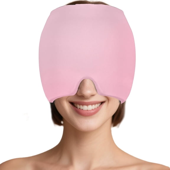 COM1950s Gel Cold Compress Half Face Mask, Reusable Hot Cold Therapy Ice Pack for Headache and Postoperative Care, Solid Hydrogel for Face, Tension and Stress Relief