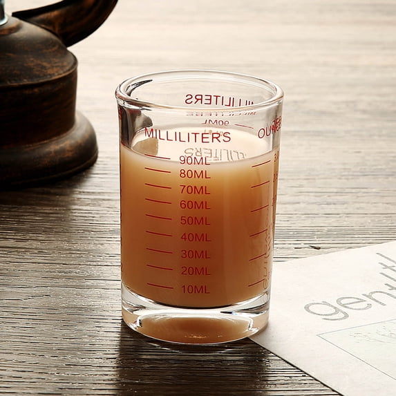 COM1950s Glass Liquid Measuring Cups Thickened Glass Ounce Measuring Cup Double Measuring Scale Round Cup Thick Bottom Roast Coffee Cup Liquid Measuring Cup Glass 1/2 Cup Measuring Cup