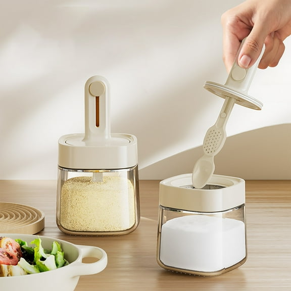 COM1950s Glass Spice Jars with Flip Lid,350Ml Airtight Spice Containers,Compact Kitchen Organizer for Spices Seasonings,Moisture Proof Storage Jars.