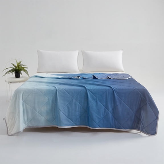 COM1950s Gradient Cooling Quilt,Instant Silk Feel Design,Moisture Wicking Washable for Bed & Decor